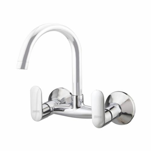 Sink Mixer Wall Mounted with Long Swinging Spout Chrome